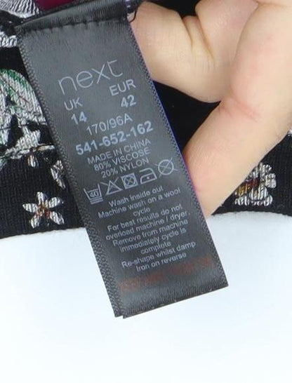 Womens UK Size 14 NEXT Black Basic T-Shirt