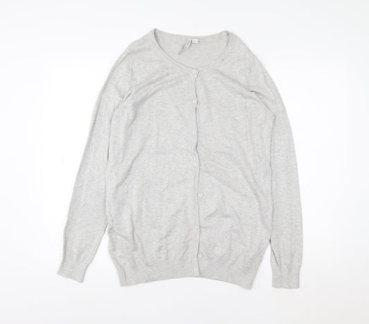 Womens UK Size 12/14 H&M Grey Cardigan Jumper