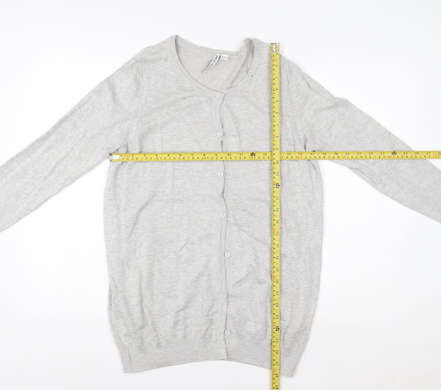 Womens UK Size 12/14 H&M Grey Cardigan Jumper