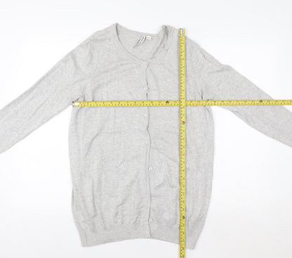 Womens UK Size 12/14 H&M Grey Cardigan Jumper
