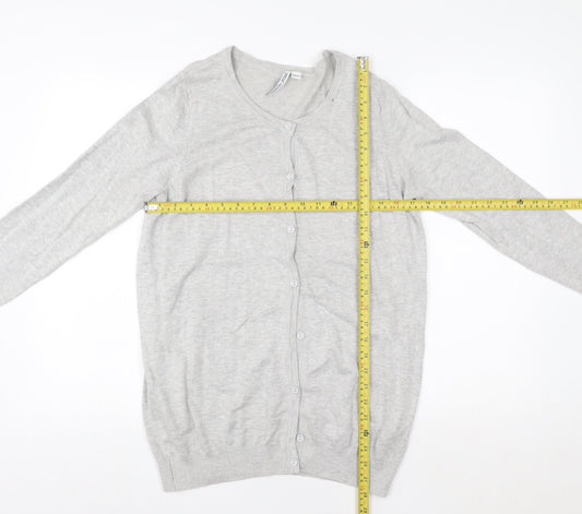 Womens UK Size 12/14 H&M Grey Cardigan Jumper