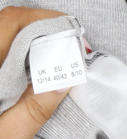 Womens UK Size 12/14 H&M Grey Cardigan Jumper