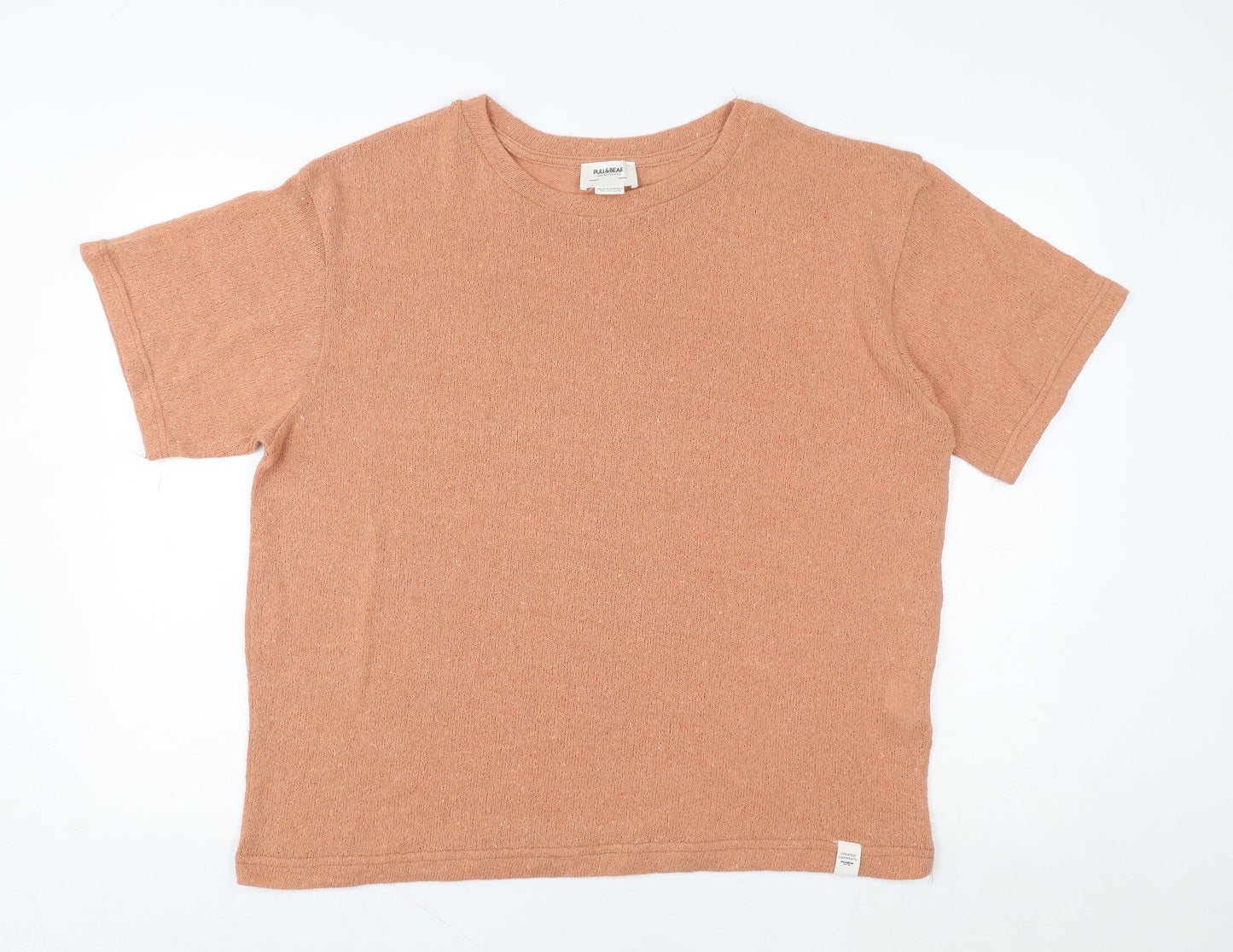 Womens UK Size L Pull & Bear Brown Basic T-Shirt
