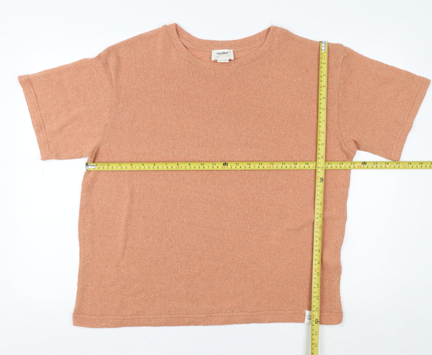 Womens UK Size L Pull & Bear Brown Basic T-Shirt