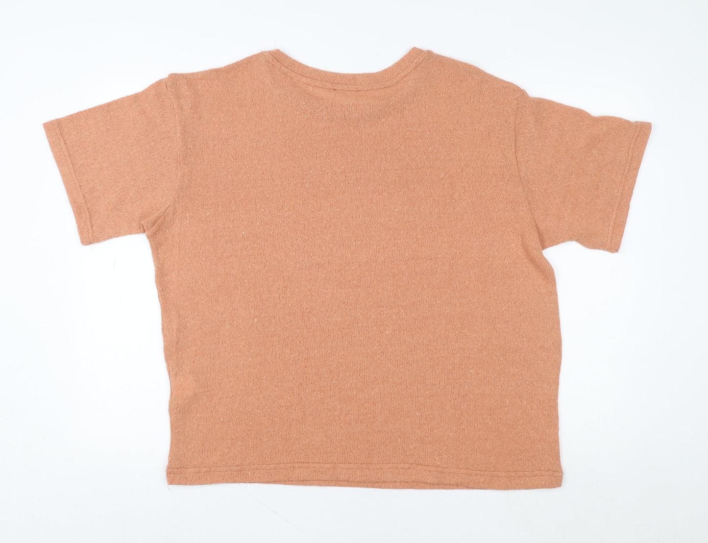Womens UK Size L Pull & Bear Brown Basic T-Shirt