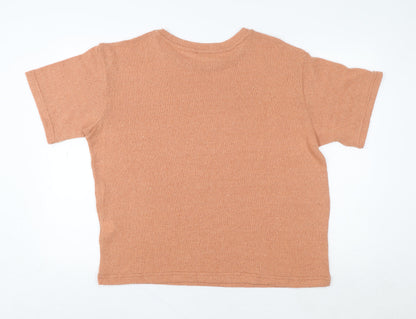 Womens UK Size L Pull & Bear Brown Basic T-Shirt