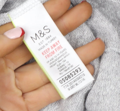 Girls UK Size 13-14 Years Marks and Spencer Grey Pullover Hoodie