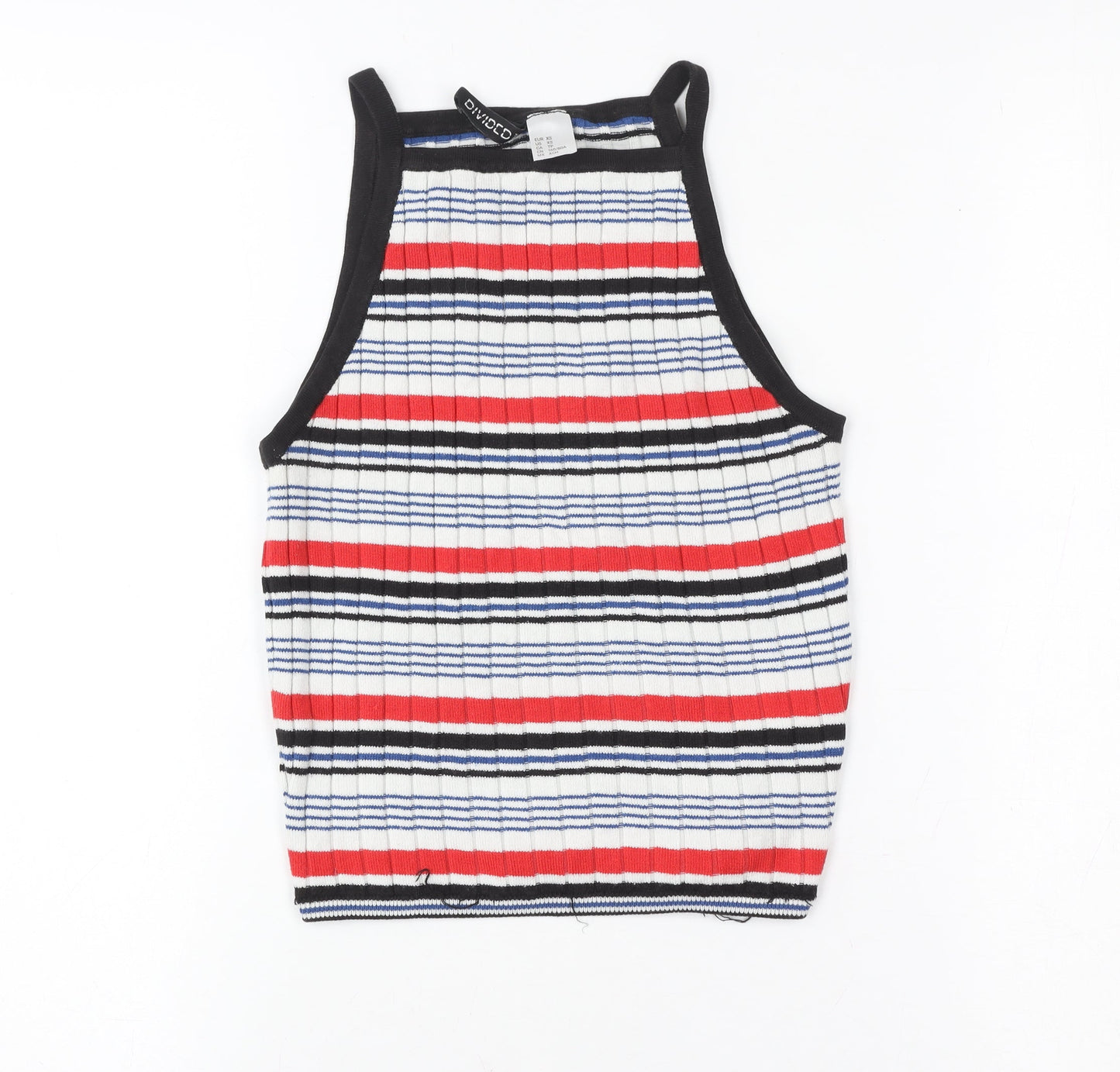 Womens UK Size XS Divided Multicoloured Cropped Tank