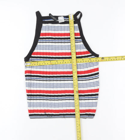 Womens UK Size XS Divided Multicoloured Cropped Tank
