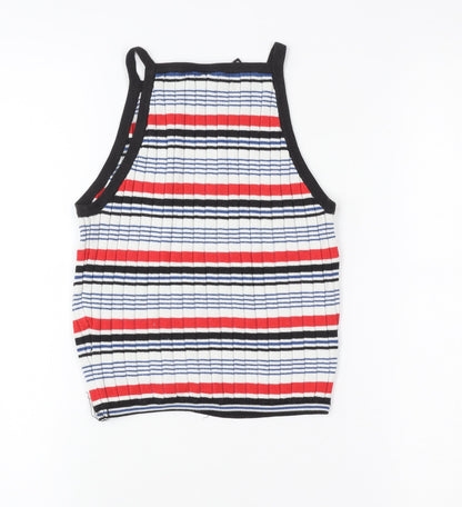 Womens UK Size XS Divided Multicoloured Cropped Tank