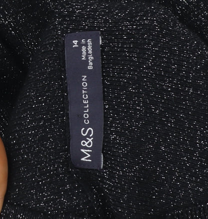 Womens UK Size 14 Marks and Spencer Black Pullover Sweatshirt