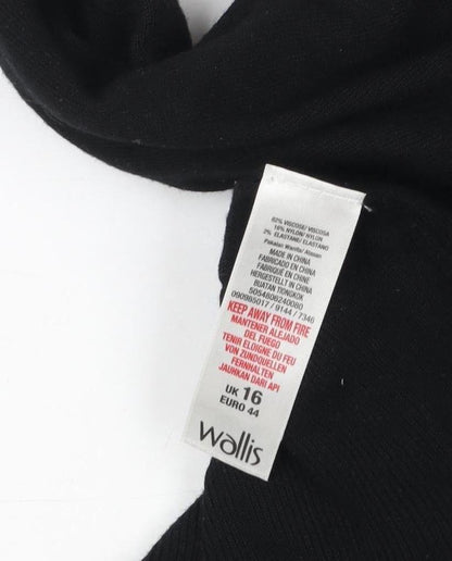 Womens UK Size 16 Wallis Black Tunic Sweatshirt