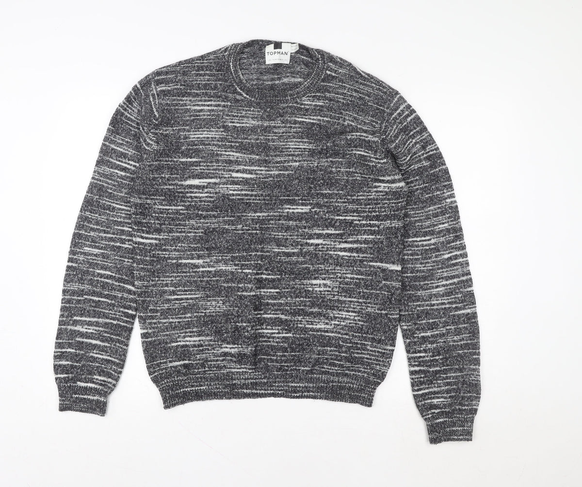Mens UK Size L Topman Grey Pullover Sweatshirt