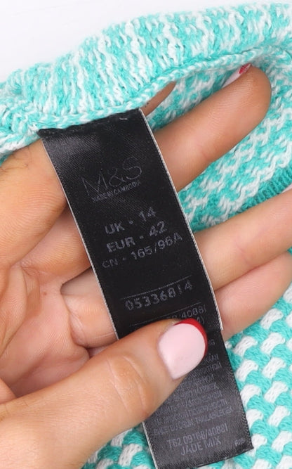Womens UK Size 14 Marks and Spencer Green Pullover Sweatshirt