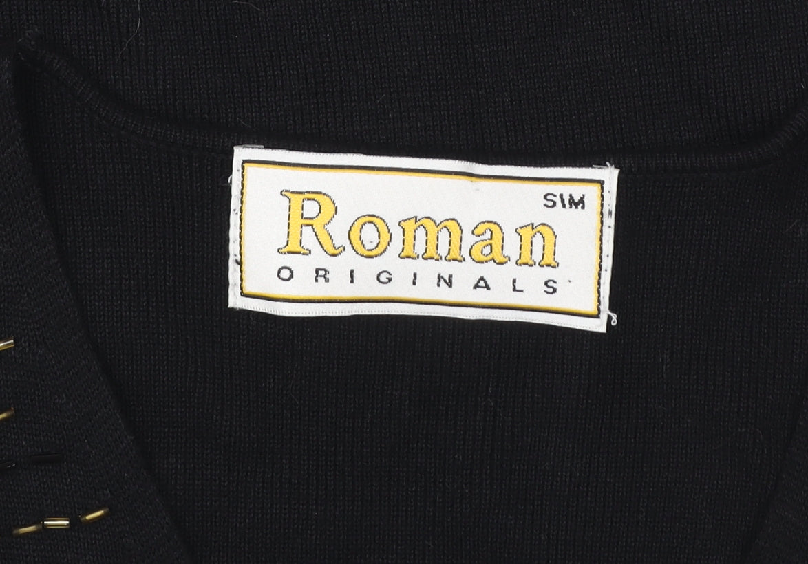 Womens UK Size S Roman Originals Black Basic Tank
