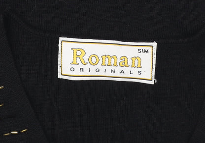 Womens UK Size S Roman Originals Black Basic Tank