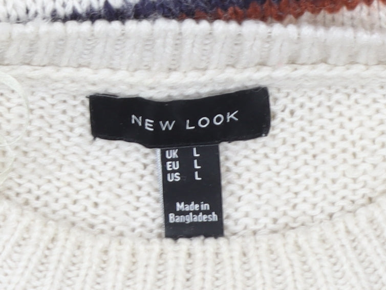 Womens UK Size L New Look Ivory Pullover Jumper