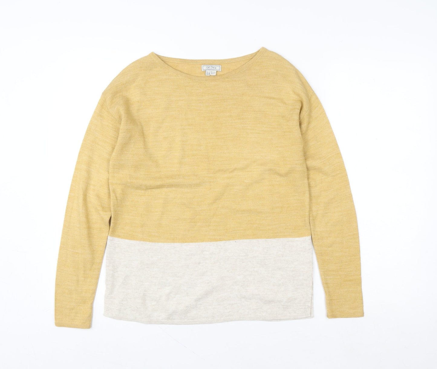 Womens UK Size 6 Fat Face Yellow Pullover Sweatshirt