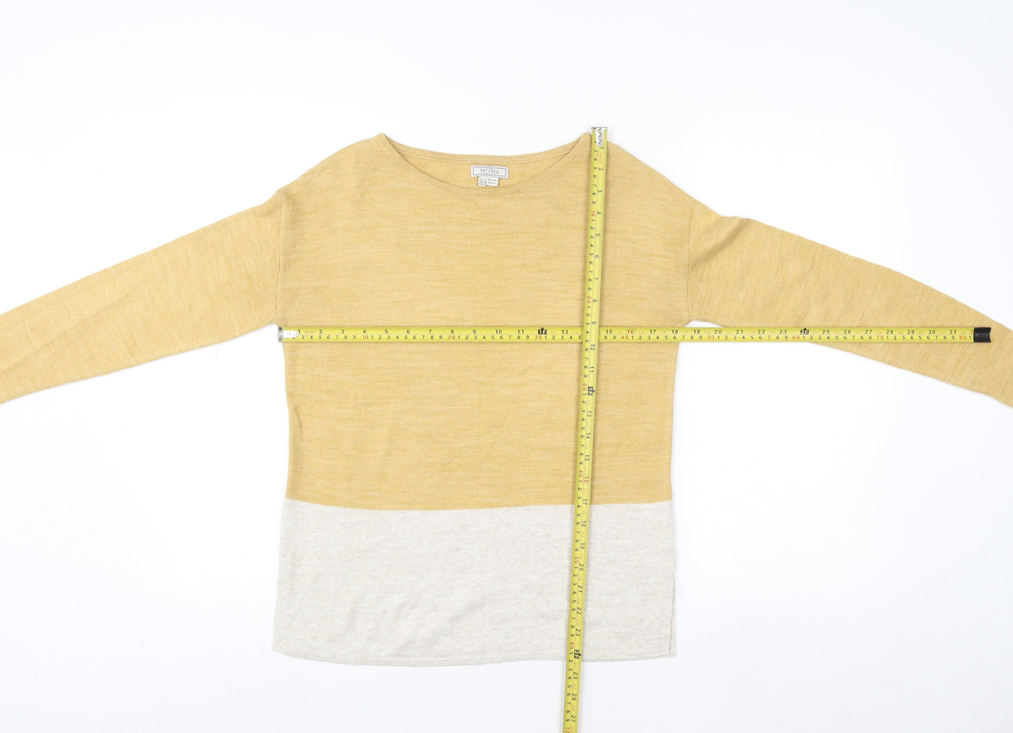 Womens UK Size 6 Fat Face Yellow Pullover Sweatshirt