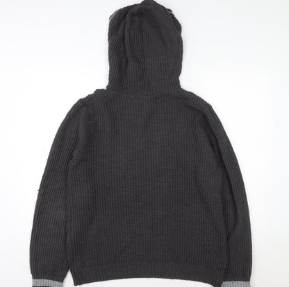 Womens UK Size L Topman Grey Henley Jumper