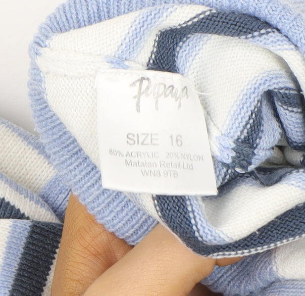 Womens UK Size 16 Papaya Blue Pullover Sweatshirt