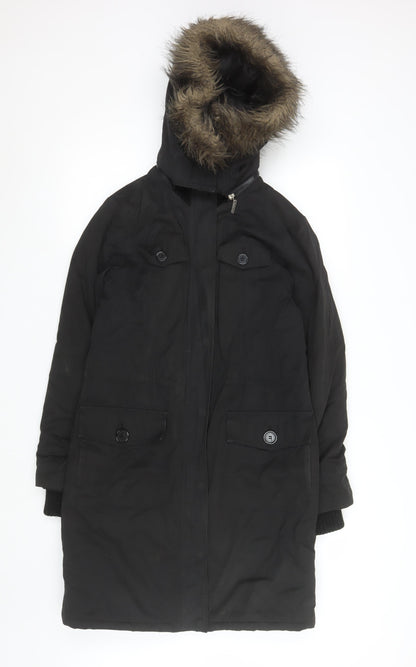 Unisex Adults UK Size 38 Warehouse Black Parka Coat