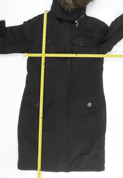 Unisex Adults UK Size 38 Warehouse Black Parka Coat