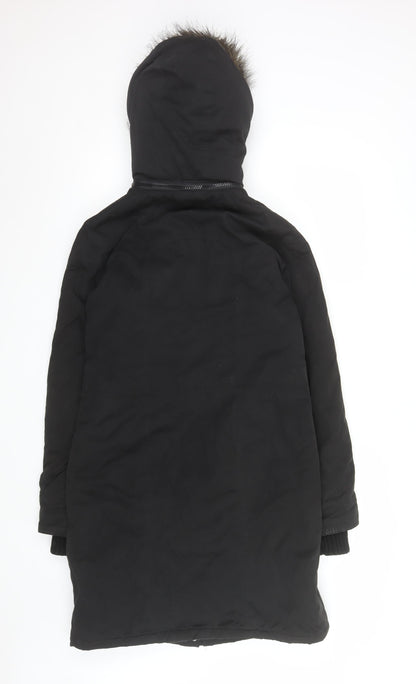 Unisex Adults UK Size 38 Warehouse Black Parka Coat