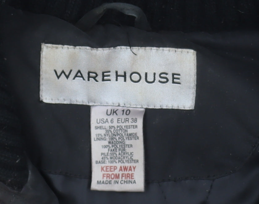 Unisex Adults UK Size 38 Warehouse Black Parka Coat