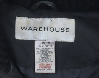 Unisex Adults UK Size 38 Warehouse Black Parka Coat