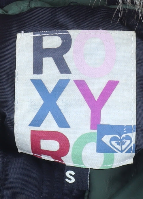 Womens UK Size S ROXY Black Parka Coat