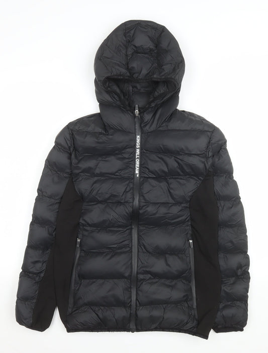 Boys UK Size XL Kings Will Dream Black Puffer Jacket