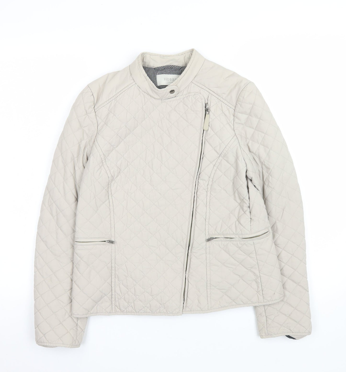 Womens UK Size 8 Hobbs Beige Quilted Coat