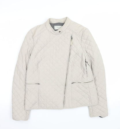Womens UK Size 8 Hobbs Beige Quilted Coat