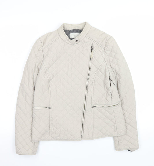 Womens UK Size 8 Hobbs Beige Quilted Coat