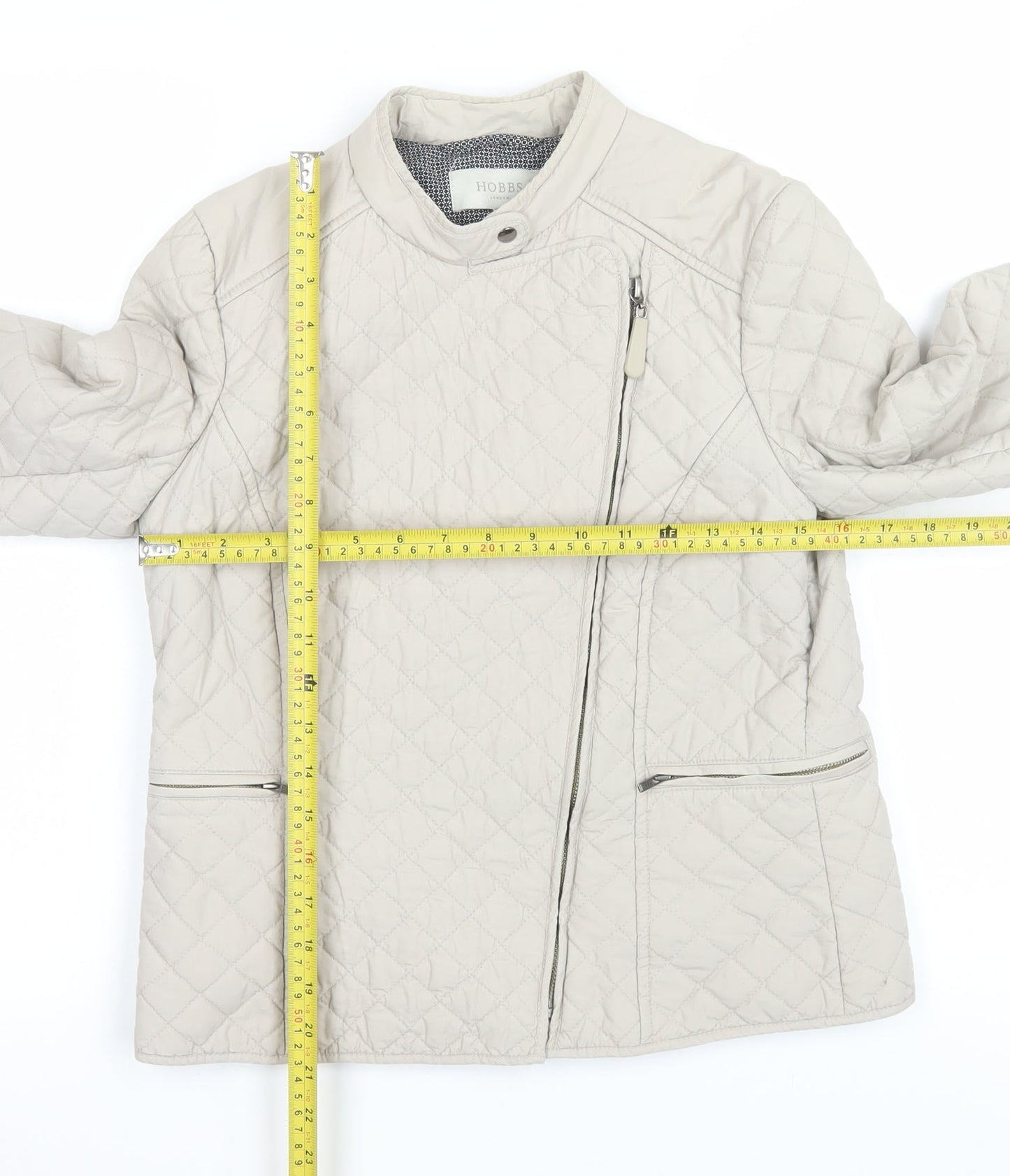 Womens UK Size 8 Hobbs Beige Quilted Coat