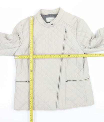 Womens UK Size 8 Hobbs Beige Quilted Coat