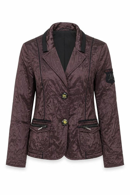 Mox Women Purple Polyester Blazer Jacket Size 12 Classic Style