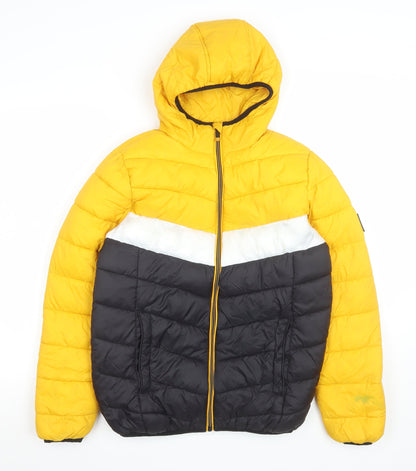 Womens UK Size 12 UNLIMTD POTENTIAL Yellow Puffer Jacket