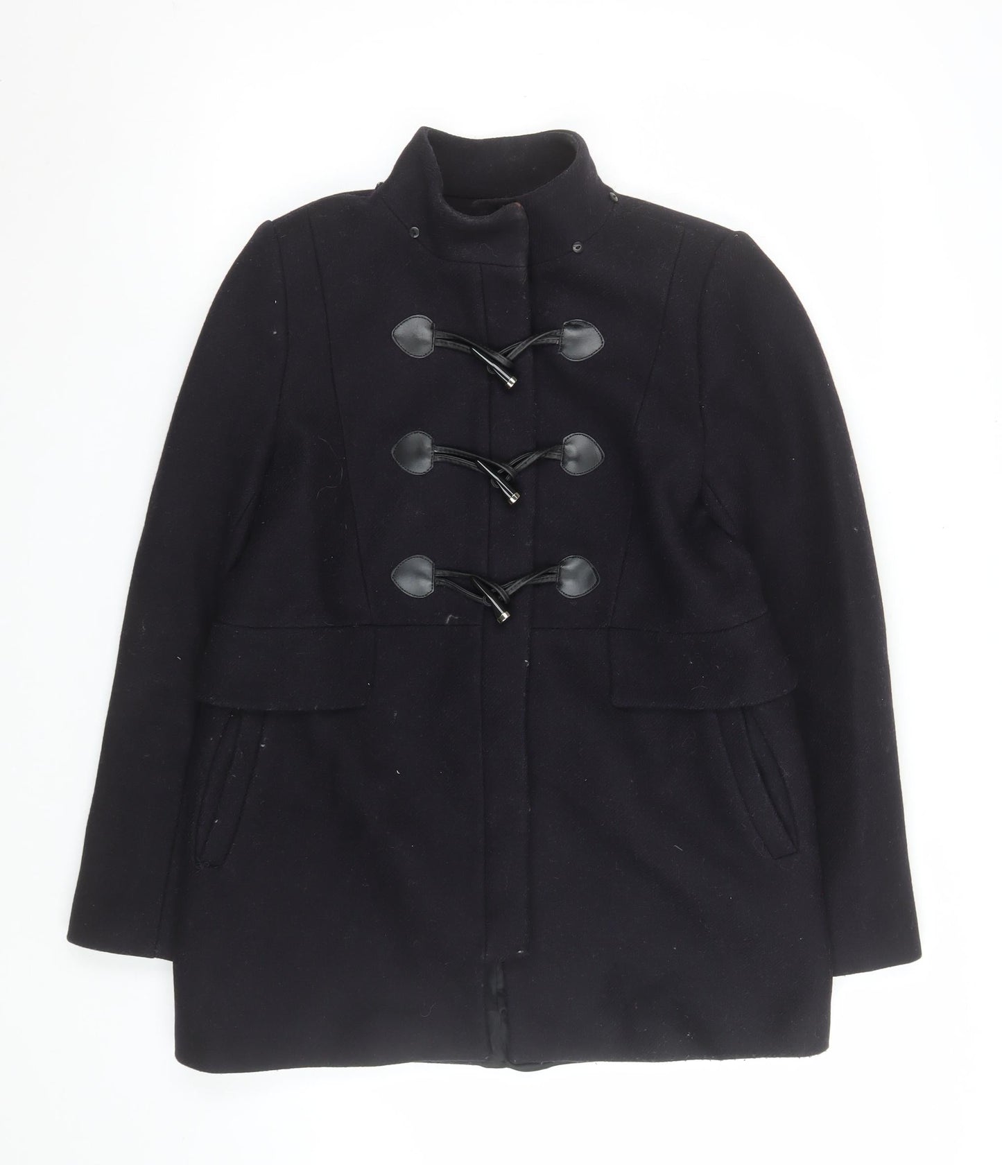 Womens UK Size 12 Zara Black Duffle Coat