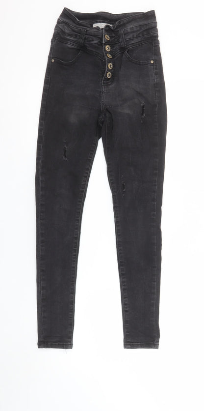 Womens UK Size 8 Hello Miss Slim Fit Skinny Black Jeans