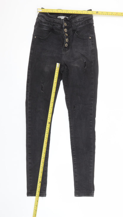 Womens UK Size 8 Hello Miss Slim Fit Skinny Black Jeans
