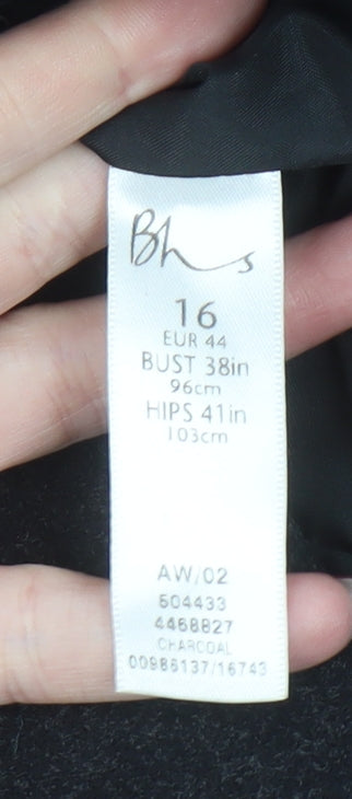 Womens UK Size 16 BHS Black Basic Jacket