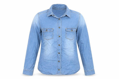 Womens UK Size 8 St Bernard Blue Basic Button-Up