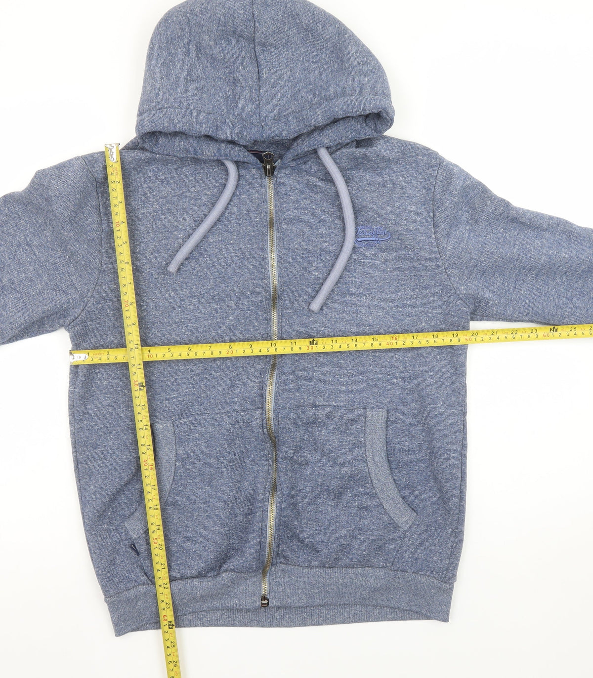 Mens UK Size M Paraffin Blue Full Zip Hoodie