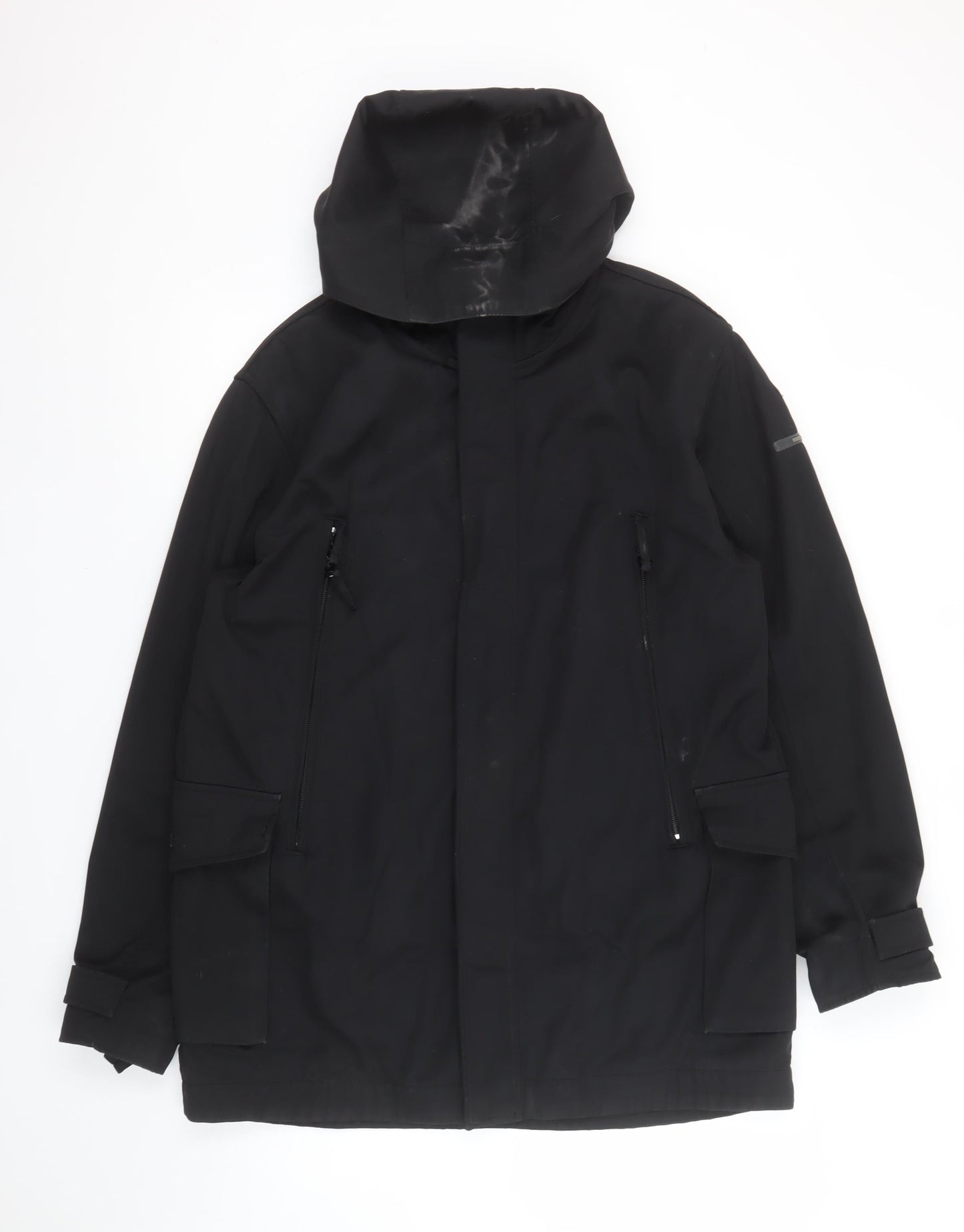 Mens UK Size M Duck and Cover Black Parka Coat