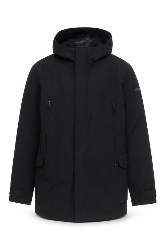 Mens UK Size M Duck and Cover Black Parka Coat