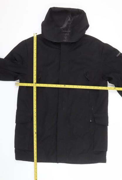 Mens UK Size M Duck and Cover Black Parka Coat