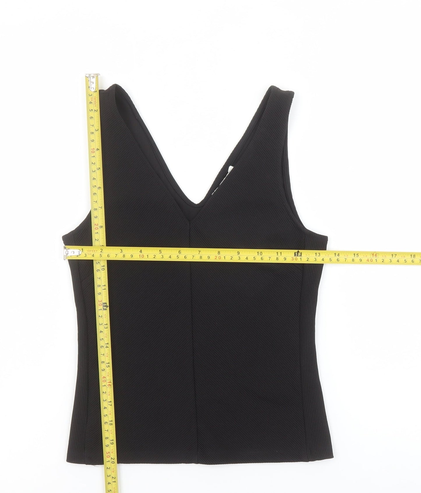 Womens UK Size XS H&M Black Basic Tank