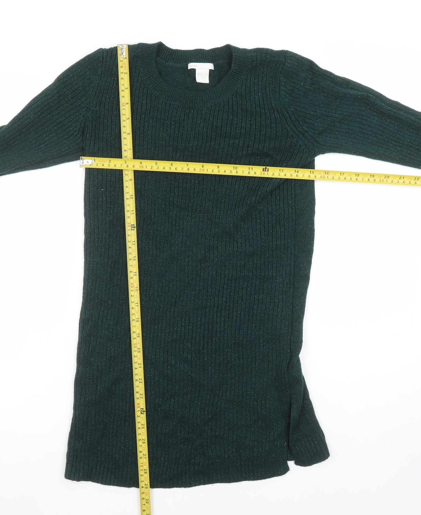 Womens UK Size 12 H&M Green Pullover Jumper